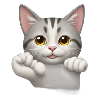 cat laying down making a thumbs up sign with his right paw sticker