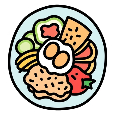 food plate with various foods sticker