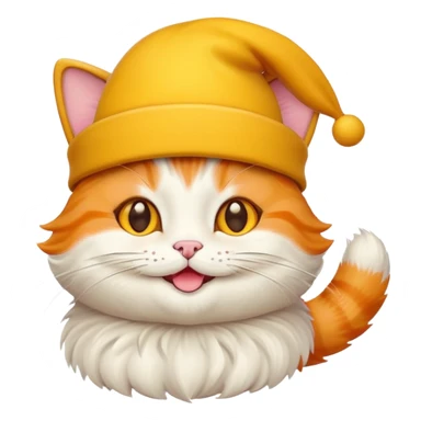 Cheese cat wearing a yellow hat sticker