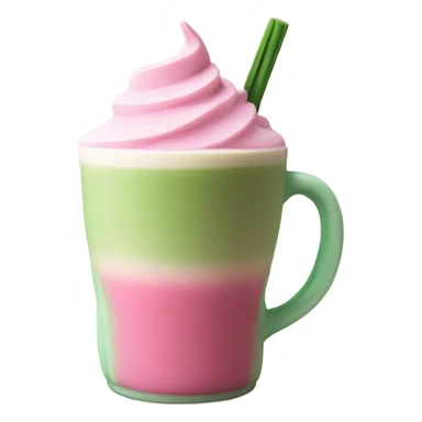 pink matcha latte cup sticker