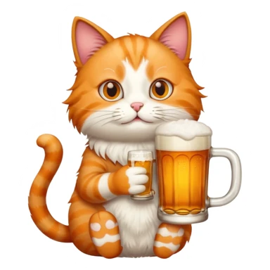 Cat drinking a beer sticker