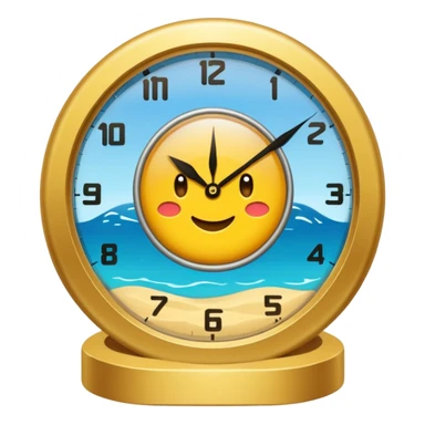 un emoji de un reloj de arena transparente con un circulo en su entorno sticker