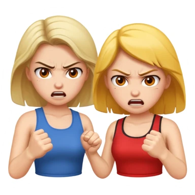 Two girl angry fighting  sticker