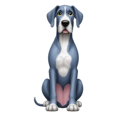 completley blue great dane full body HAPPY sticker