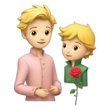 Le petit prince et sa rose sticker