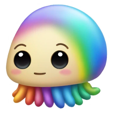 Chibi mollusk with rainbow accessories   sticker