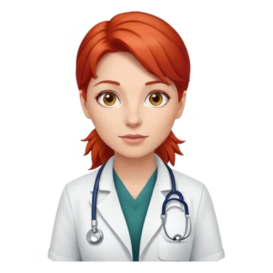 female doctor with red hair sticker