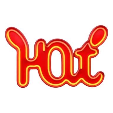  neon sign with the word hot sticker