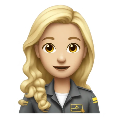 Girl pilot blonde long hair  sticker