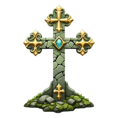 Dark Fantasy church cross sticker