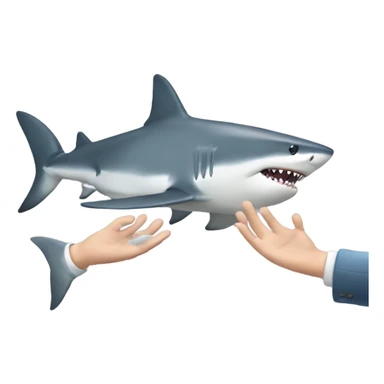 Shark with human hands for fina sticker