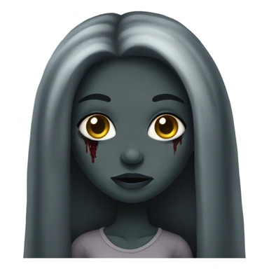 Black zombie girl with long beautiful hair  sticker