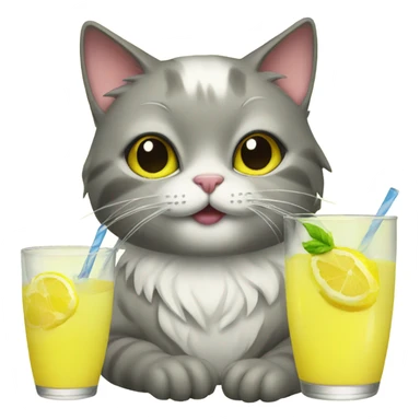 Cat drinking lemonade  sticker