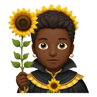 black god with sunflower, scepter sticker
