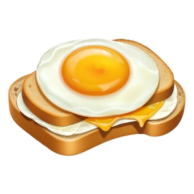 fish with egg on a slice of bread sticker
