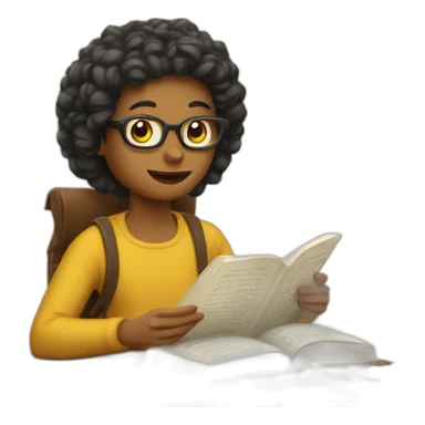 Human read a book sticker