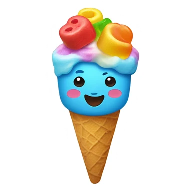 ice cream with gummy bears sticker