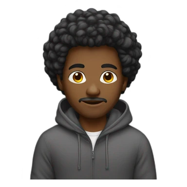 Black man. Coarse hair. in hoodie sticker