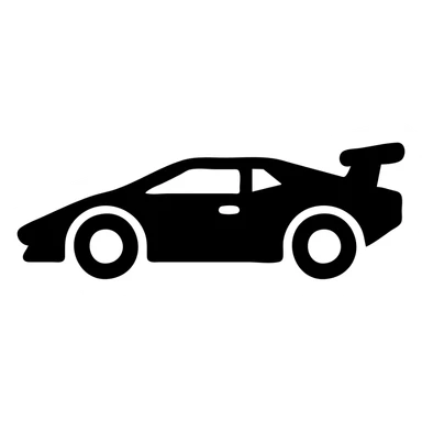 A Lamborghini Countach in a black filled icon style, with a spoiler. sticker