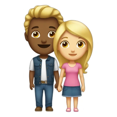 Amoureux brun et blonde sticker