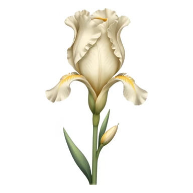 single Cream Iris, straight stem sticker