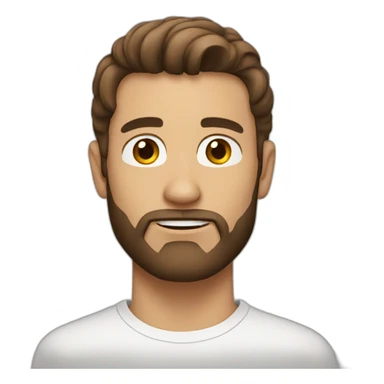 man beardless brown hair white sticker