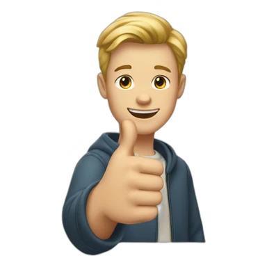 White Boy making a thumbs up sticker