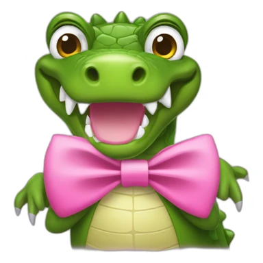 Girlie Crocodile with a pink bow tie sticker