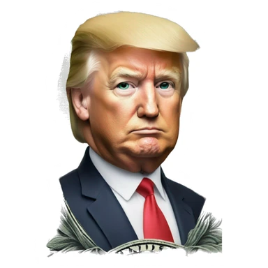 Donald Trump on one dollar bill sticker