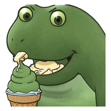 Eating ice cream looking freaky  sticker