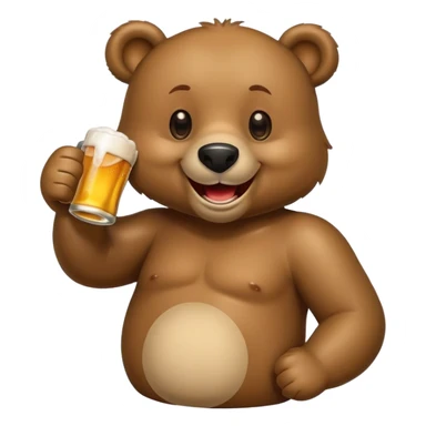 Happy Bear drinking beer sticker