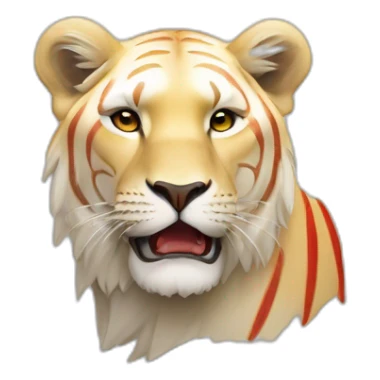 Löwe mit weiß roten streifen sticker