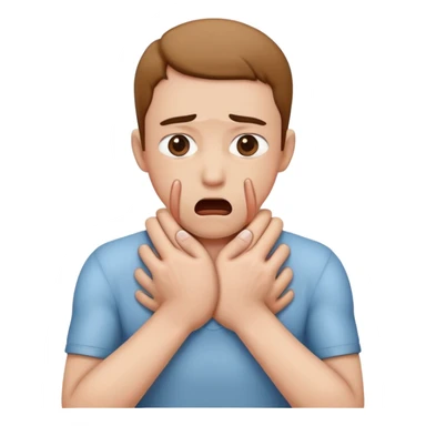 Person choking themselves with both hands  sticker