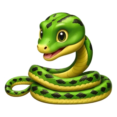 Cute baby snake smiling and give side eye sticker
