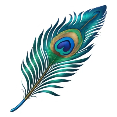 Make an peacock feather emoji. Like the reference image there is an peacock feather  sticker