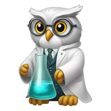 Scientist-Owl-with-cylinder sticker
