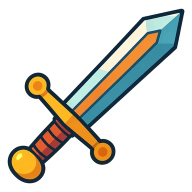 a viking blade, bastard sword, stylized cartoon look, transparent background sticker