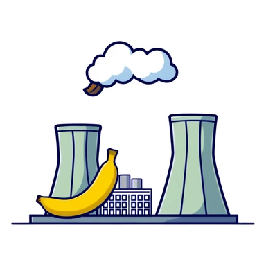 nuclear power plant with a banana sticker