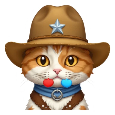 Cat wearing a cowboy hat  sticker
