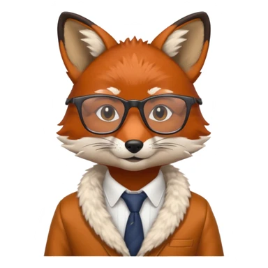 fox with clothes and wearing glasses sticker