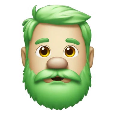green pig with beard sticker