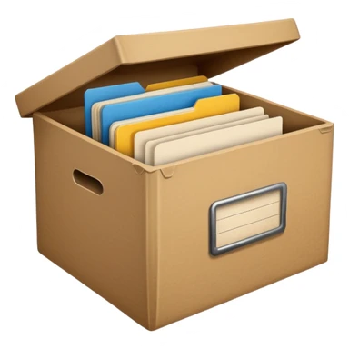 file storage box with label sticker