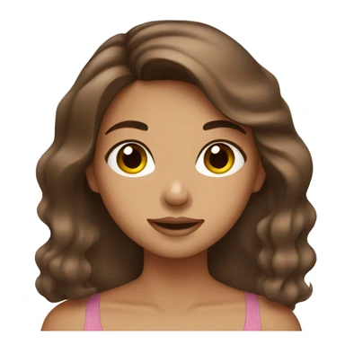Brown hair girl doing skincare sticker