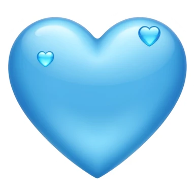 sky blue heart with bling effect sticker
