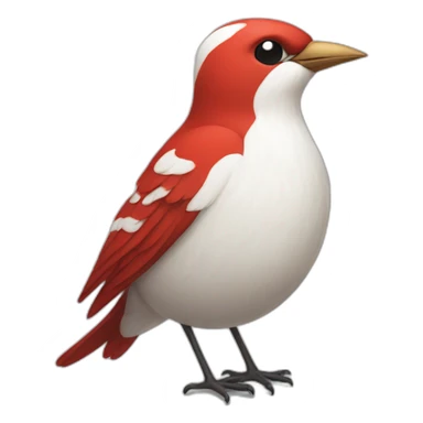 red and white bird sticker