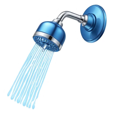 blue shower head sticker