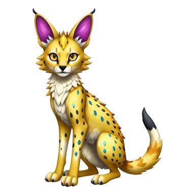 Epic Edgy Colorful Sparkly Sergal-Serval-Vernid full body sticker