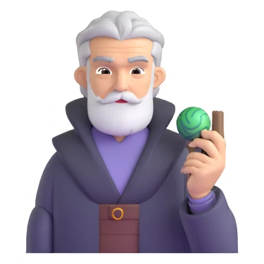 Professor Oak from Pokemon with grey hair sticker