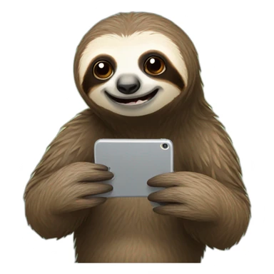 sloth on phone sticker