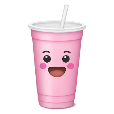 Pink boba tea plastic cup sticker
